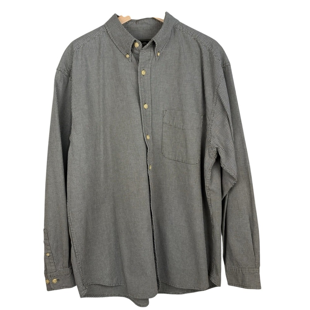 Vintage 90s Eddie Bauer Outdoor‎ Outfitters Shirt Men Sz L Sage Micro Check
